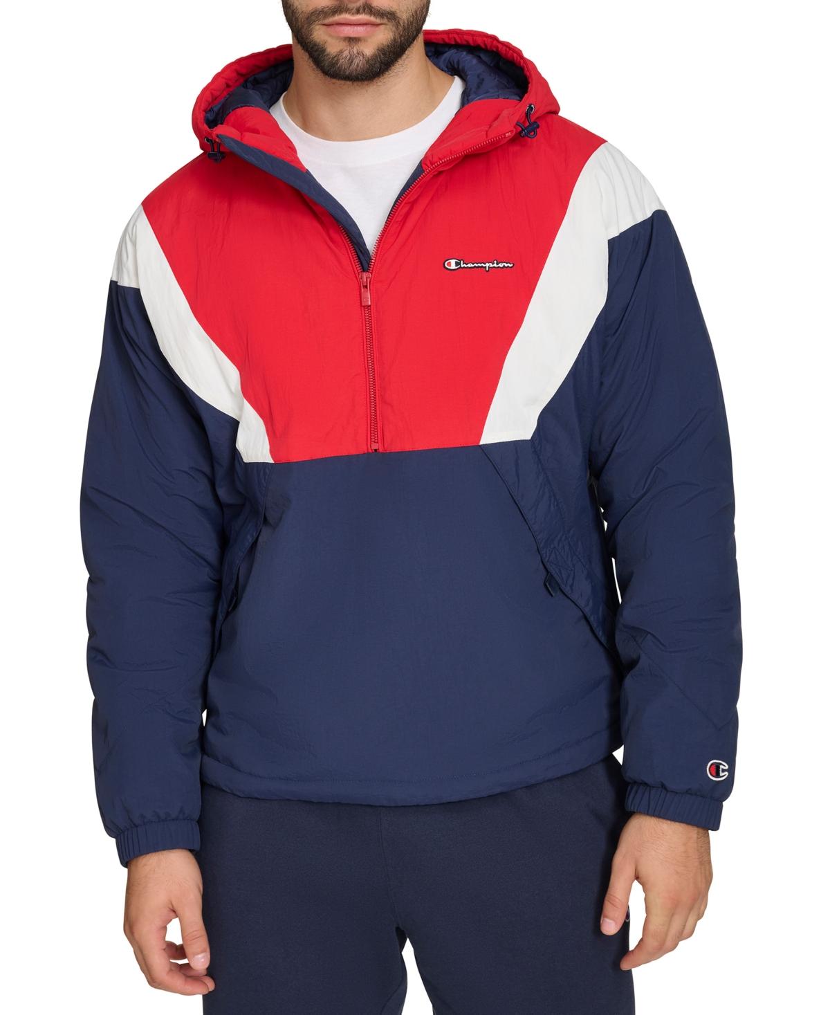 Champion Retro Taslon Color Block Performance Hooded Jacket in Blue for Men Lyst