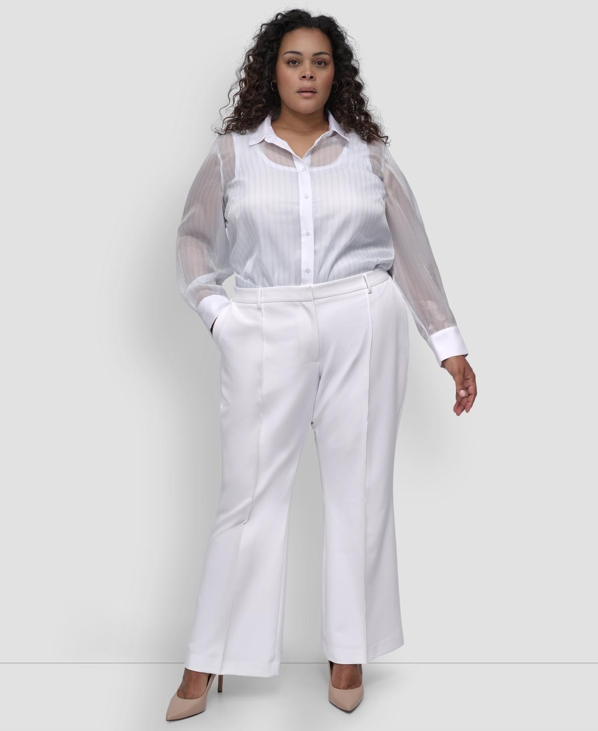 Wide Leg Dkny Plus Size Jeans DKNY Plus Size Mid-rise Straight-leg