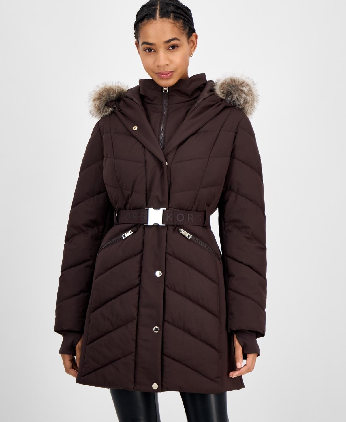 Fur Trim Michael Kors Winter Coats Macys Macy's Plus Size