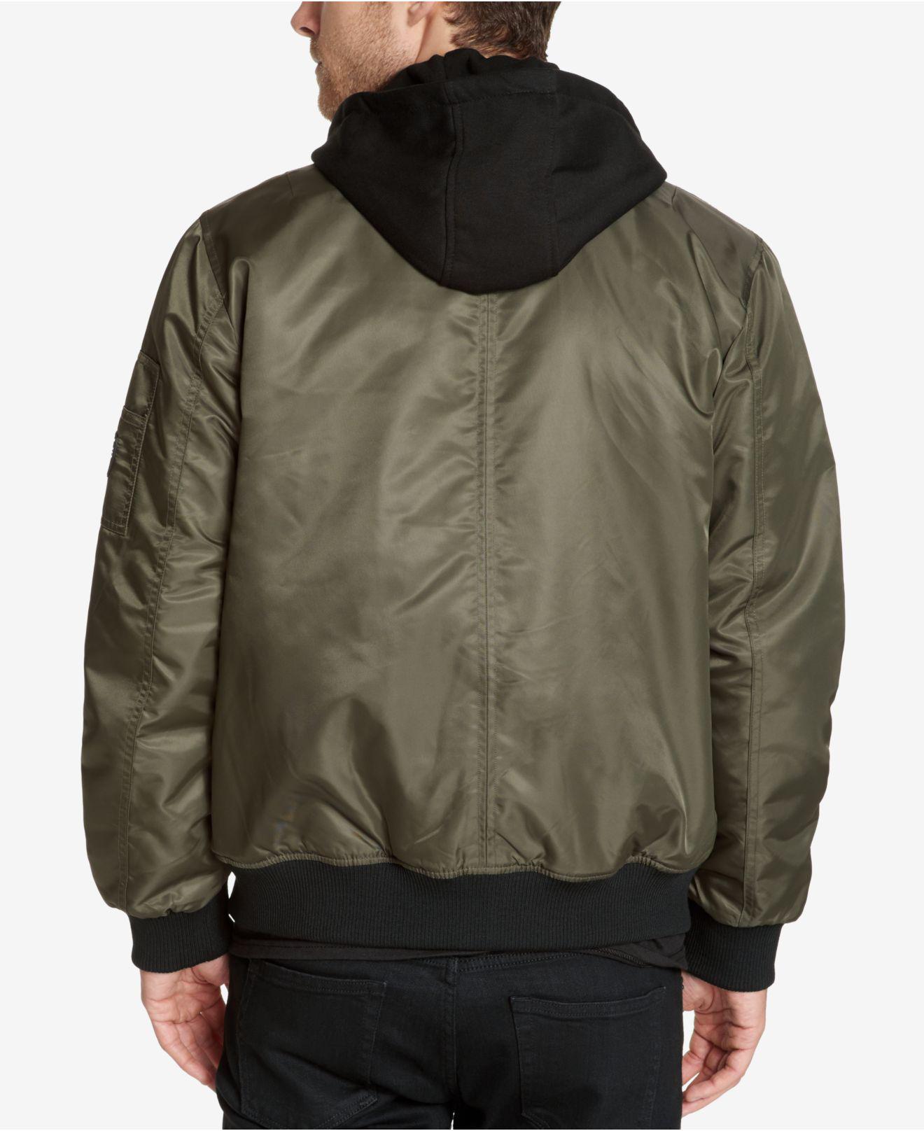 guess hooded bomber jacket