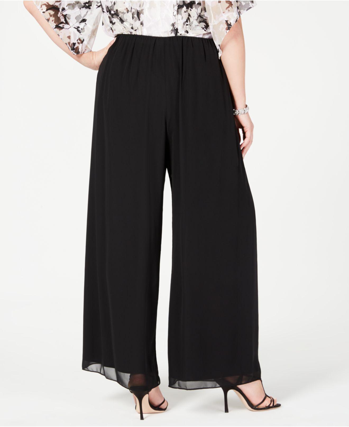 wide leg chiffon evening pants