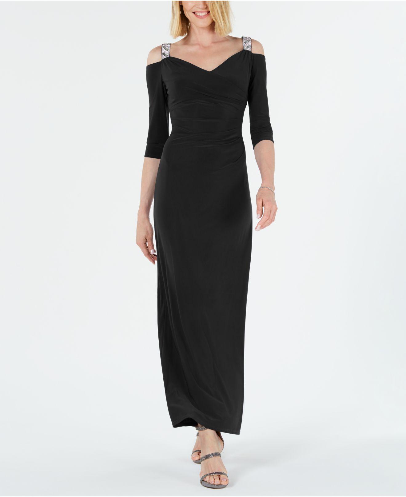 cold shoulder gown design