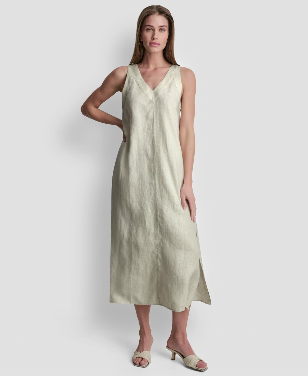 sleeves white linen dress Frances White Linen Tiered Dress - US 0 main image 0