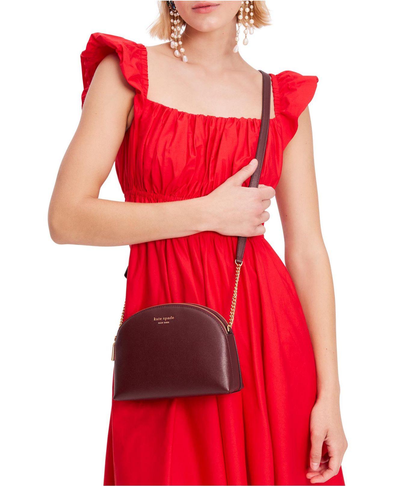 Kate Spade Morgan Saffiano Leather Dome Crossbody in Red