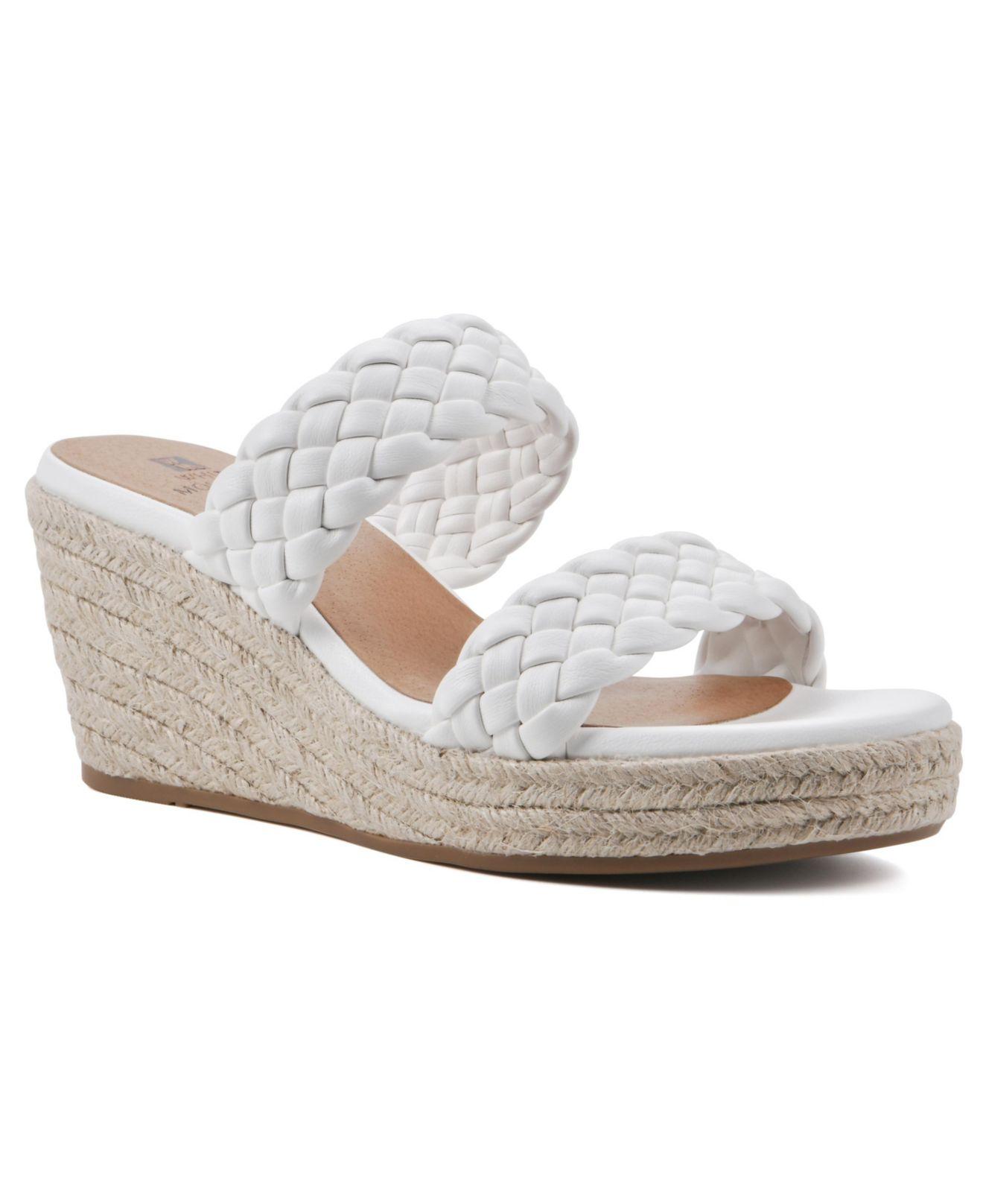 White Mountain Yoyo Wedge Sandals in White Lyst