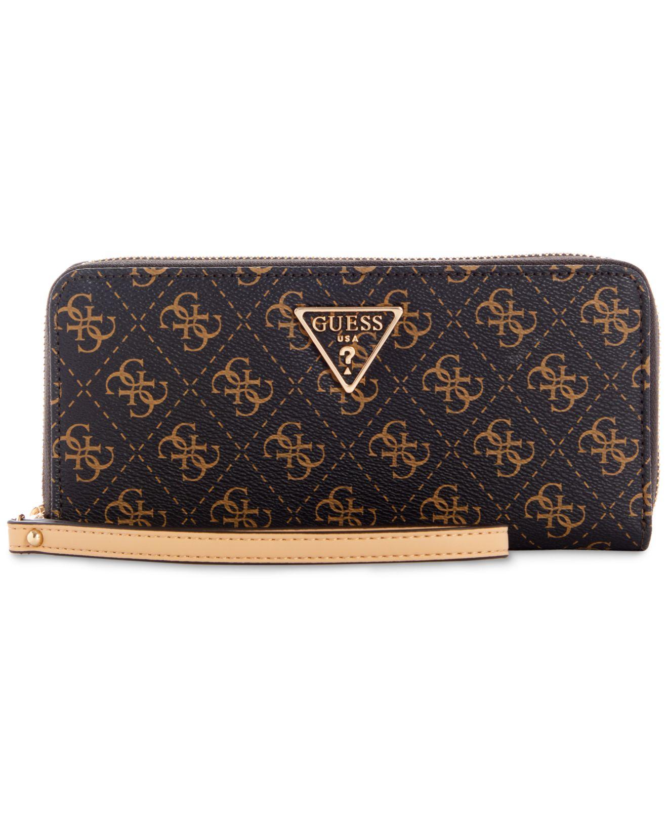 Guess Laurel Large 4g Monogram Zip Around Wallet in Black Lyst