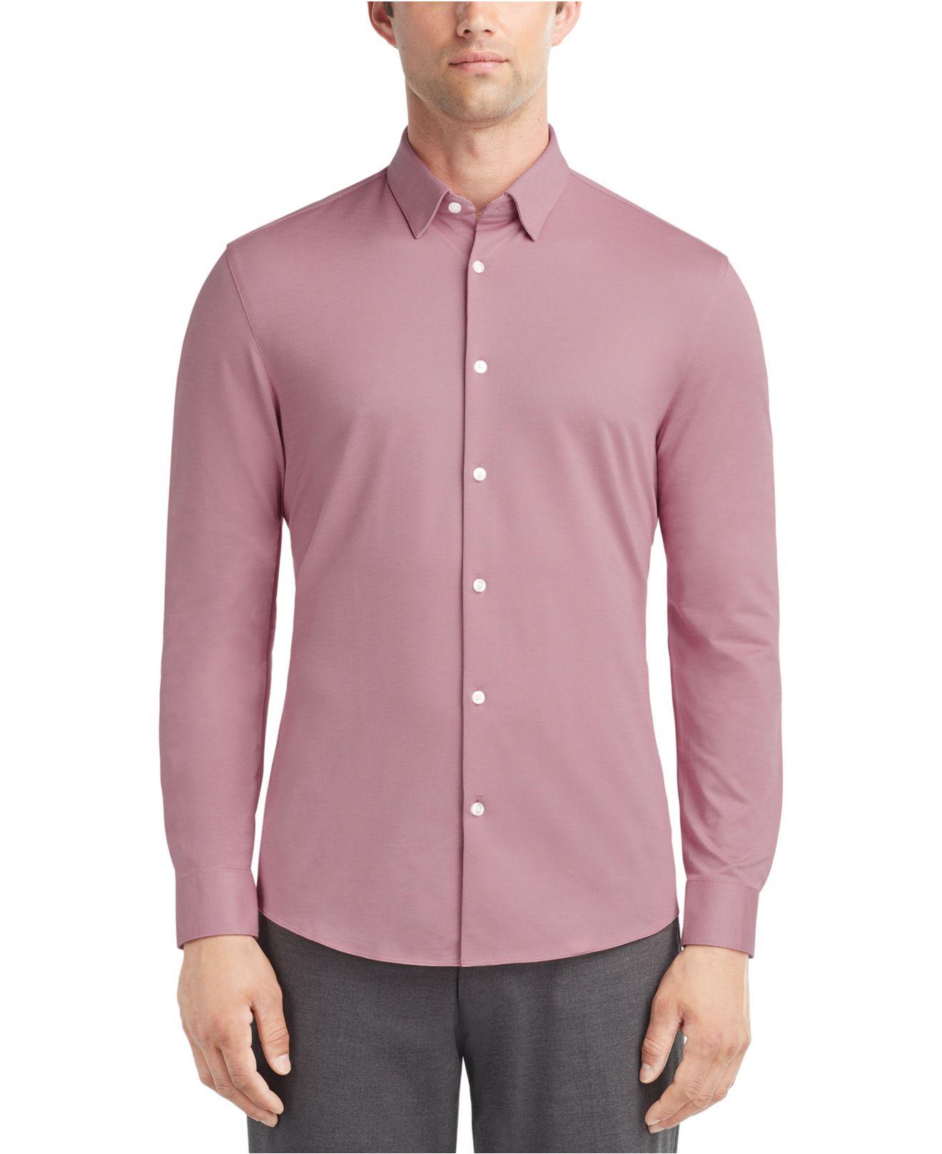 Calvin Klein Extra Slim Fit Stretch Dress Shirt in Purple for Men | Lyst