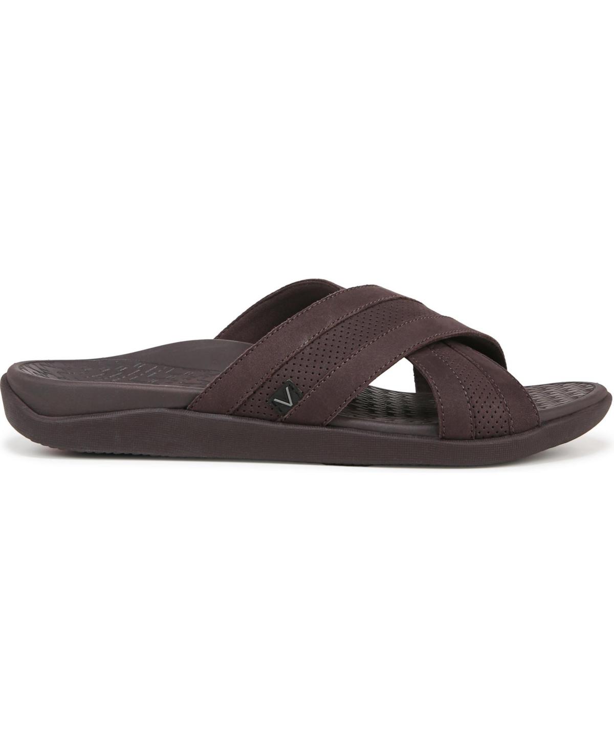 VIONIC Brown Double-Buckle Slide Leather Sandals Mens Mens Meridian Double Strap Sandal Other brown | G.H. Bass main image 2