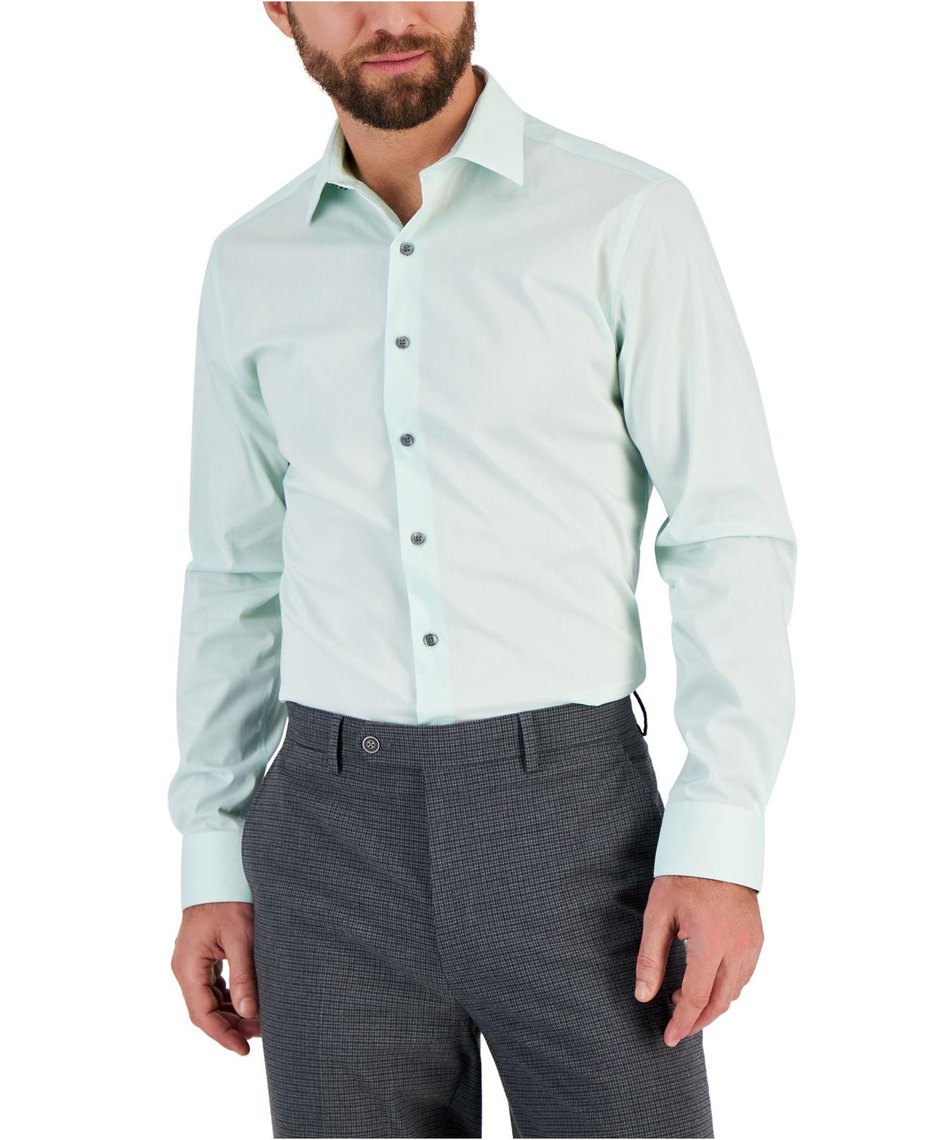 Alfani Slim Fit 2way Stretch Stain Resistant Dress Shirt, Created For