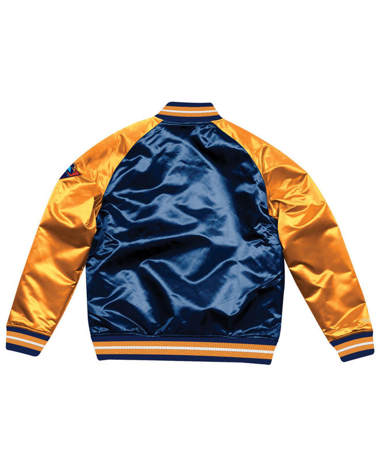 Mitchell & Ness Golden State Warriors Tough Season Satin Jacket in Blue for  Men | Lyst
