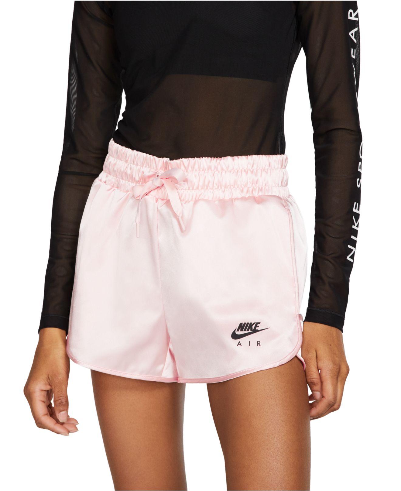 Nike Satin Air Shorts in Pink - Lyst