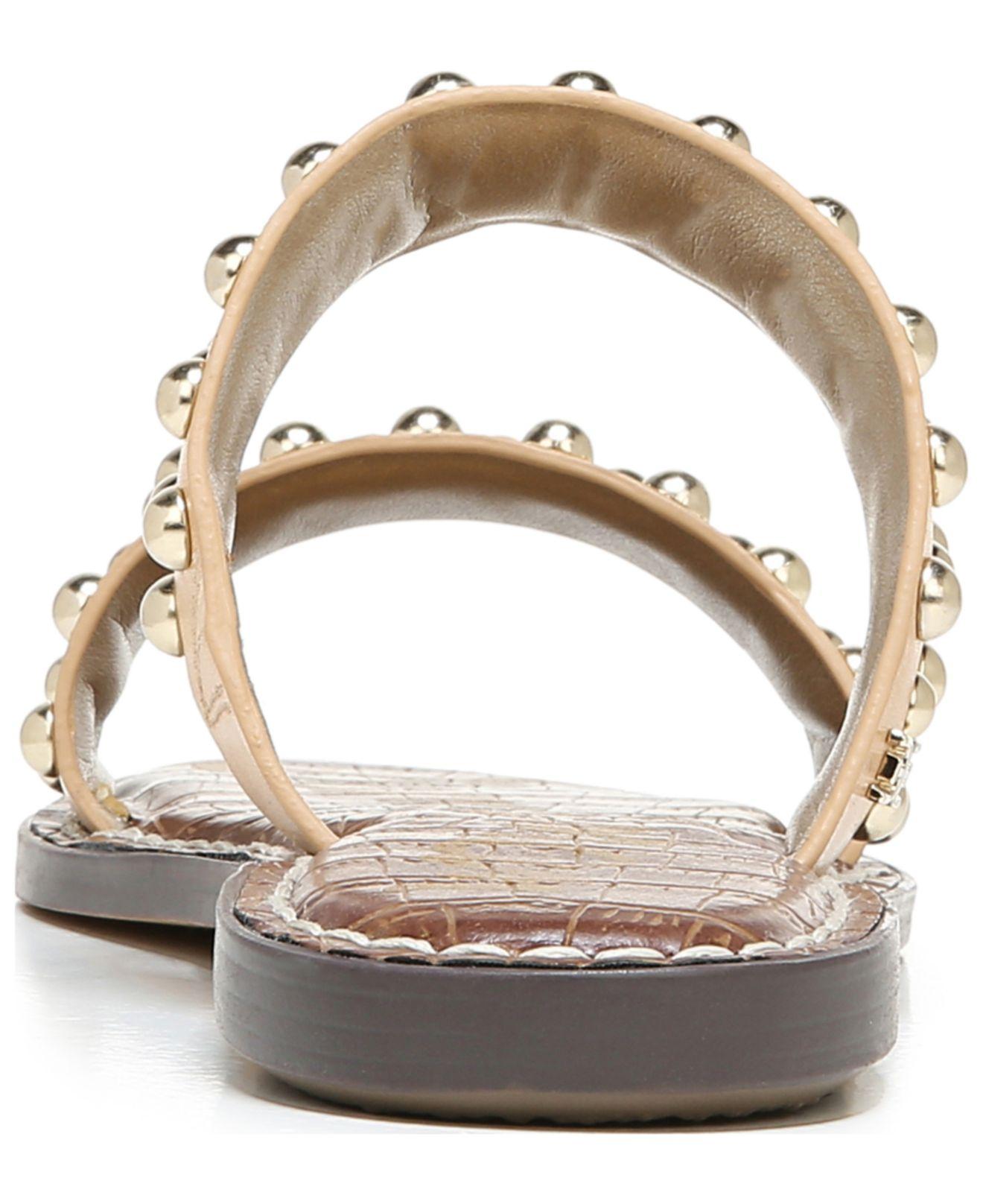 Sam Edelman Gianetta Studded Sandals in Natural | Lyst