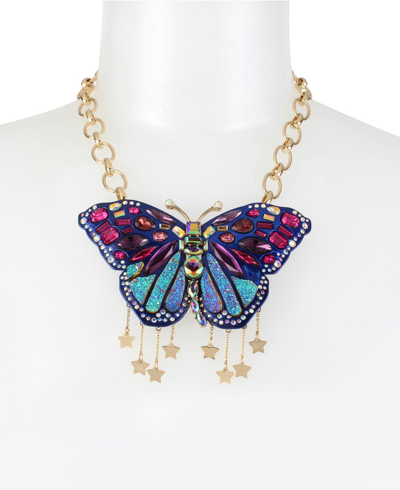 Crystal Butterfly Pendant Necklace 