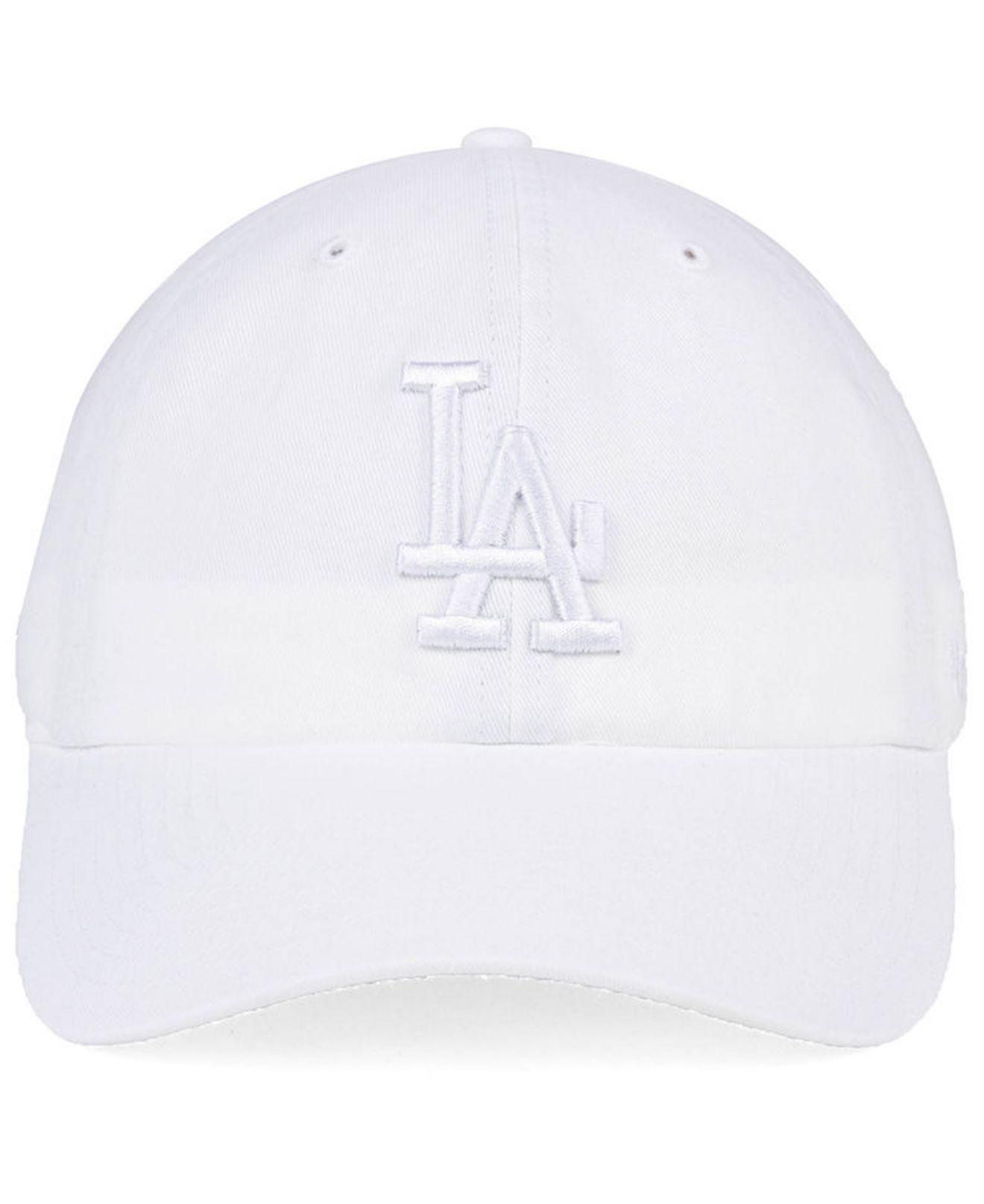 47 Brand Los Angeles Dodgers White/white Clean Up Cap for Men | Lyst