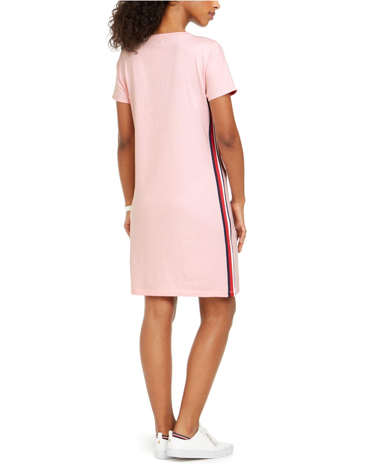 tommy hilfiger pink shirt dress