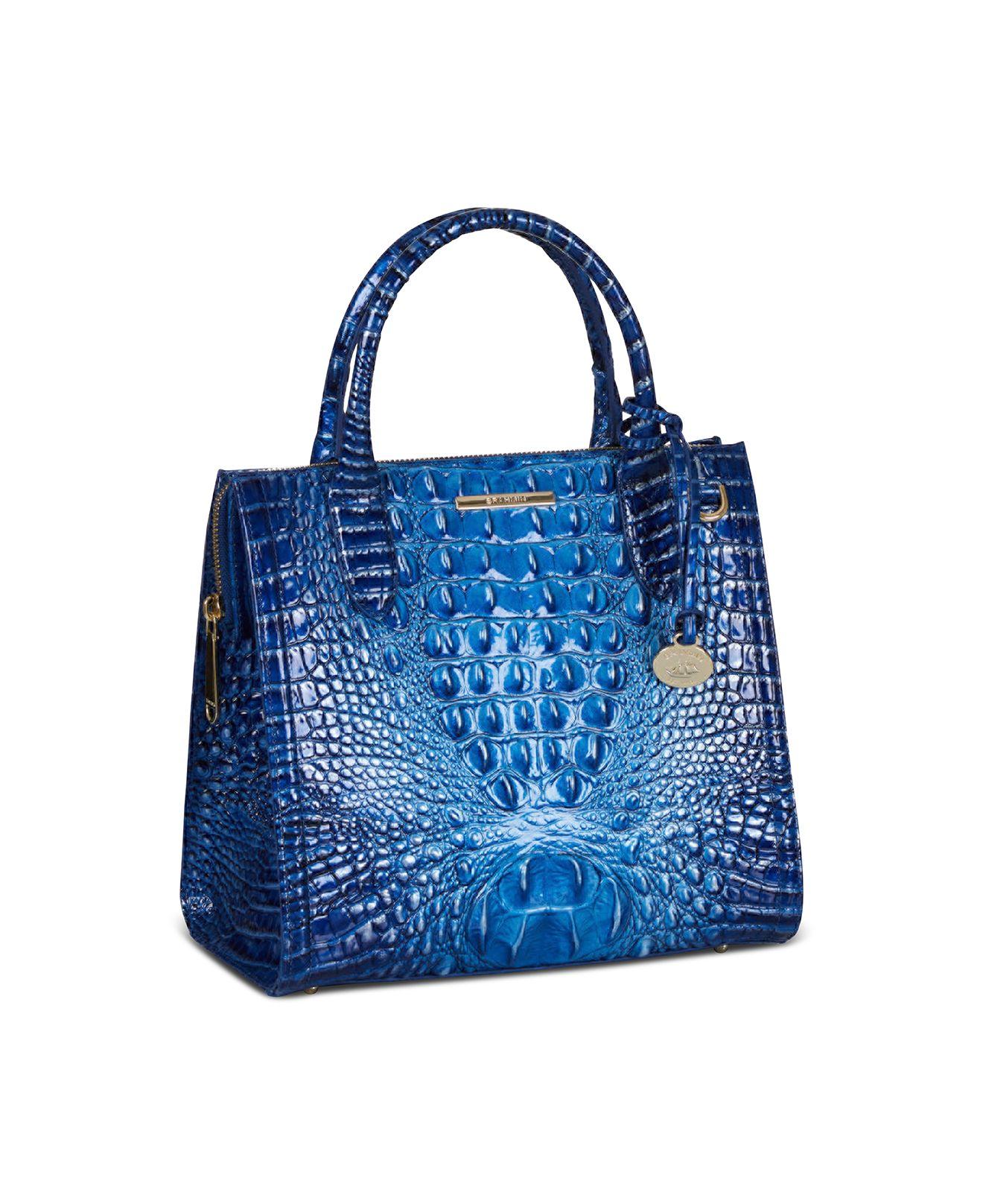 Brahmin Caroline Croc Embossed Leather Satchel