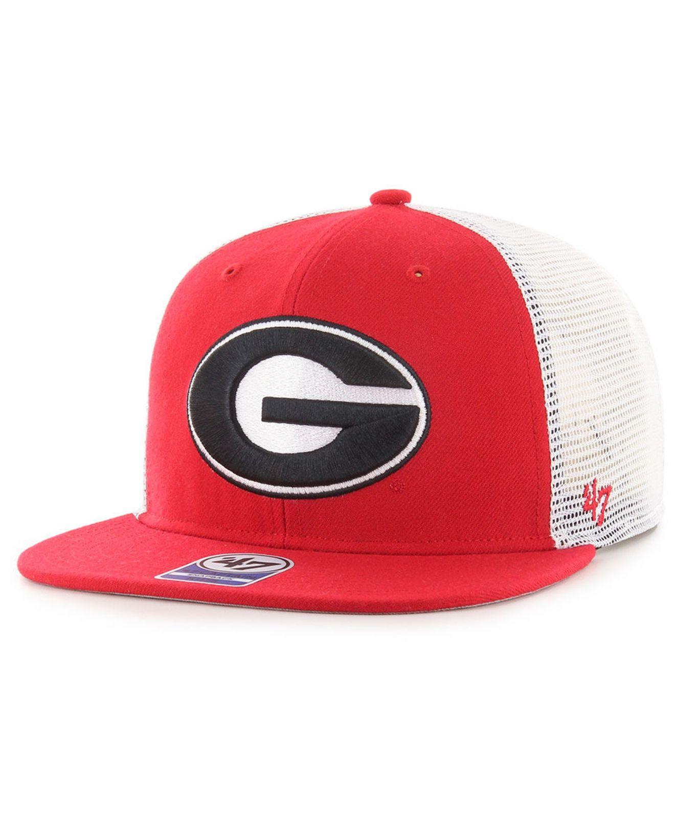 47 Brand Georgia Bulldogs Gambino Mesh Snapback Cap in Red for Men | Lyst