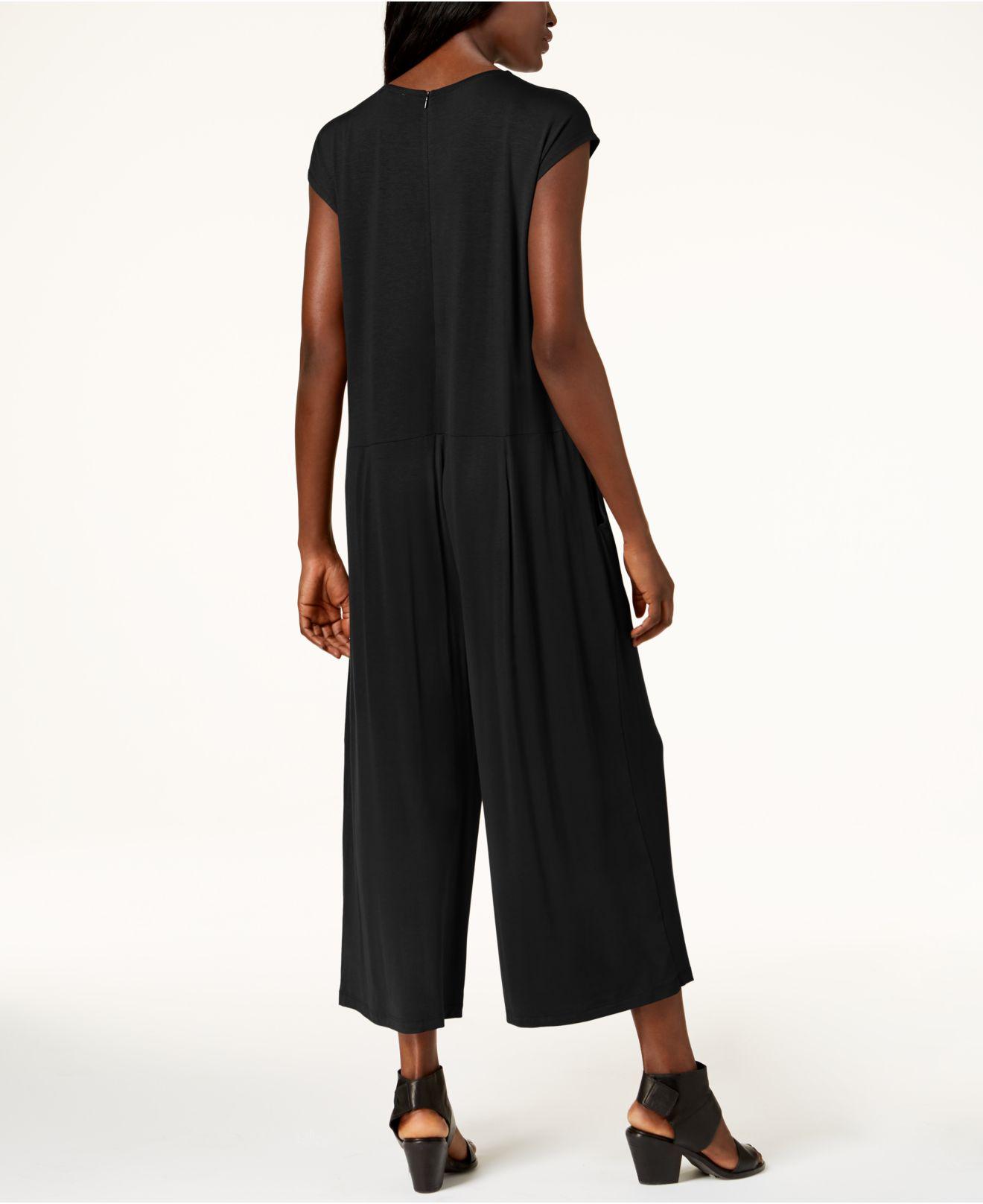 Eileen Fisher Synthetic Stretch Jersey Cropped Wideleg
