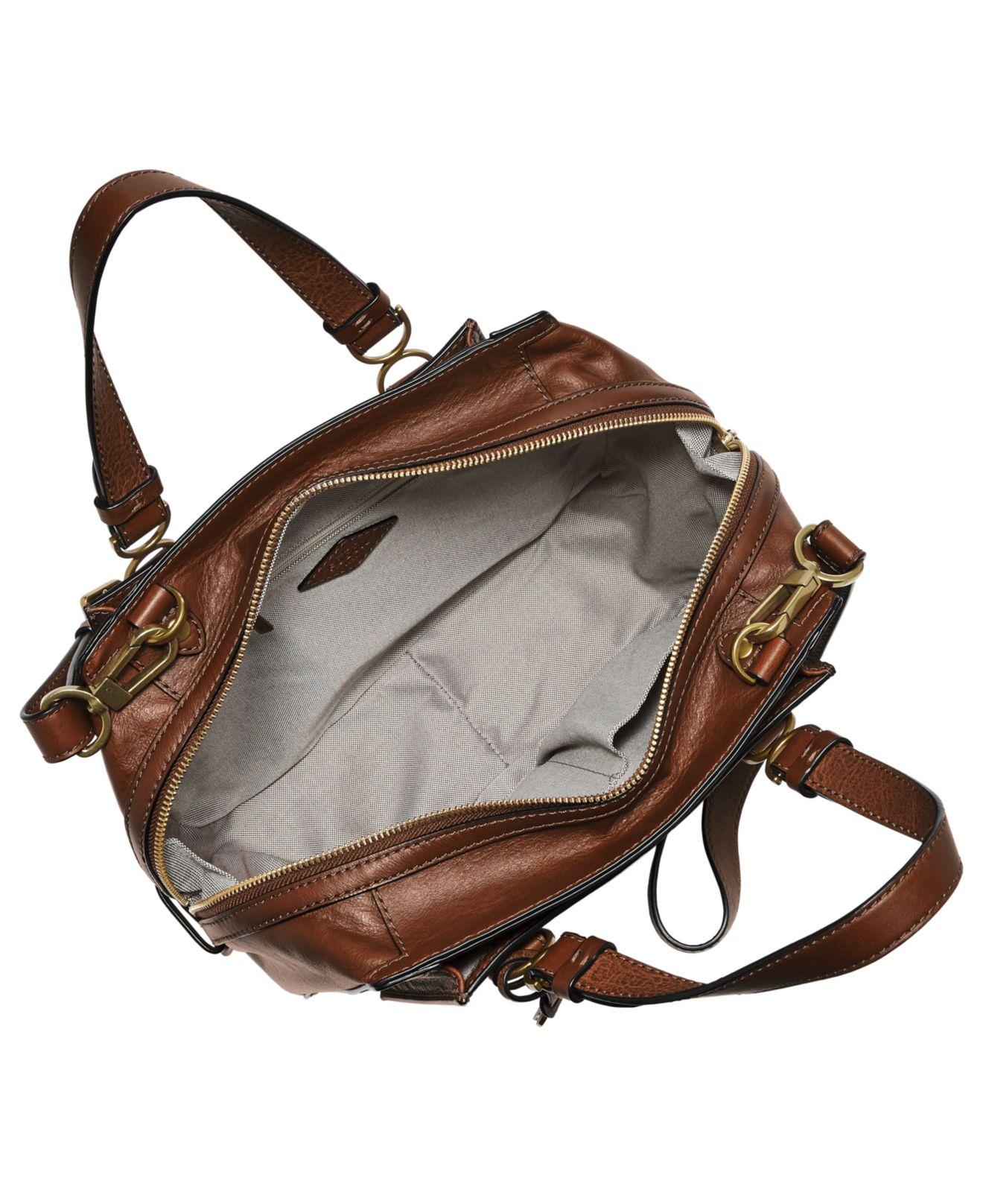 Fossil Brooke Leather Satchel in Brown - Lyst