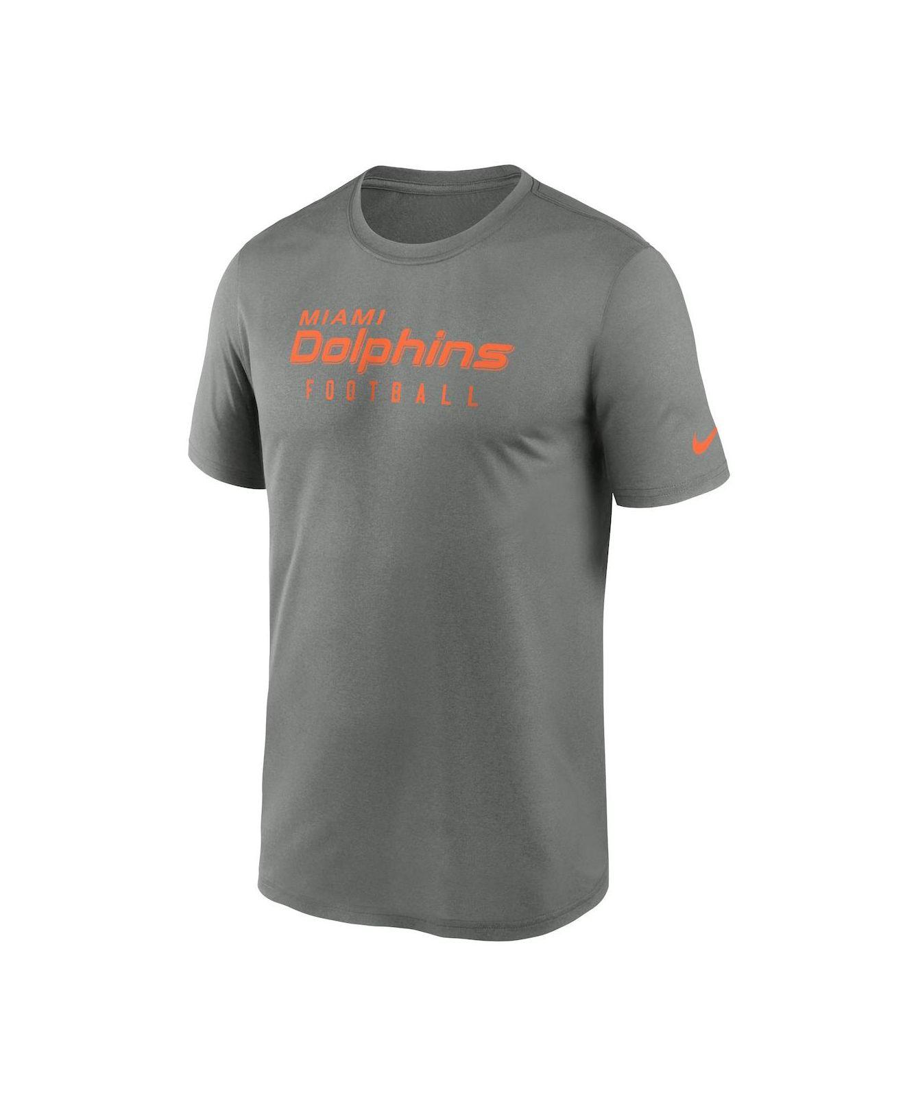 Miami Dolphins Nike Sideline Lockup Performance Long Sleeve T-Shirt - Gray