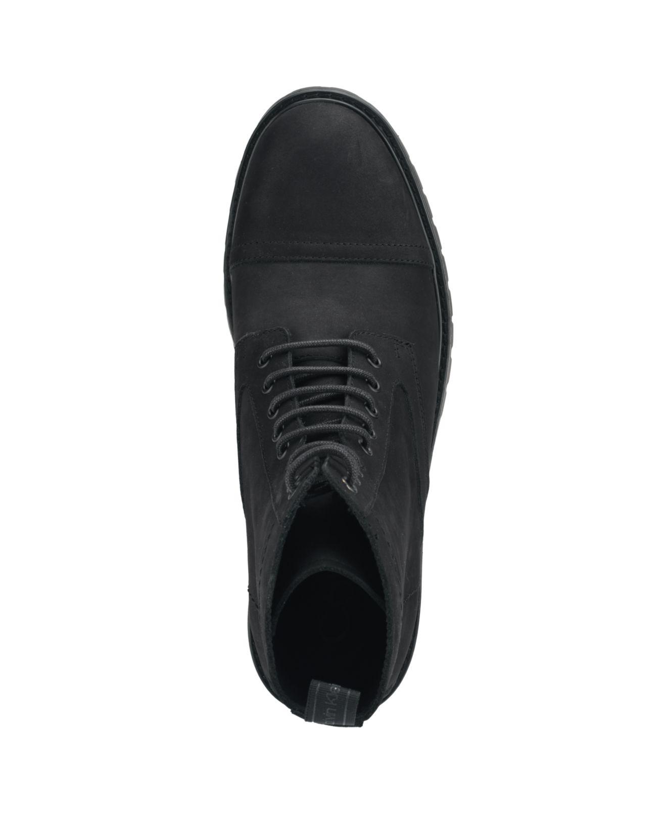 Calvin Klein Lorenzo Lace Up Boots With A Leather Upper in Black for Men |  Lyst