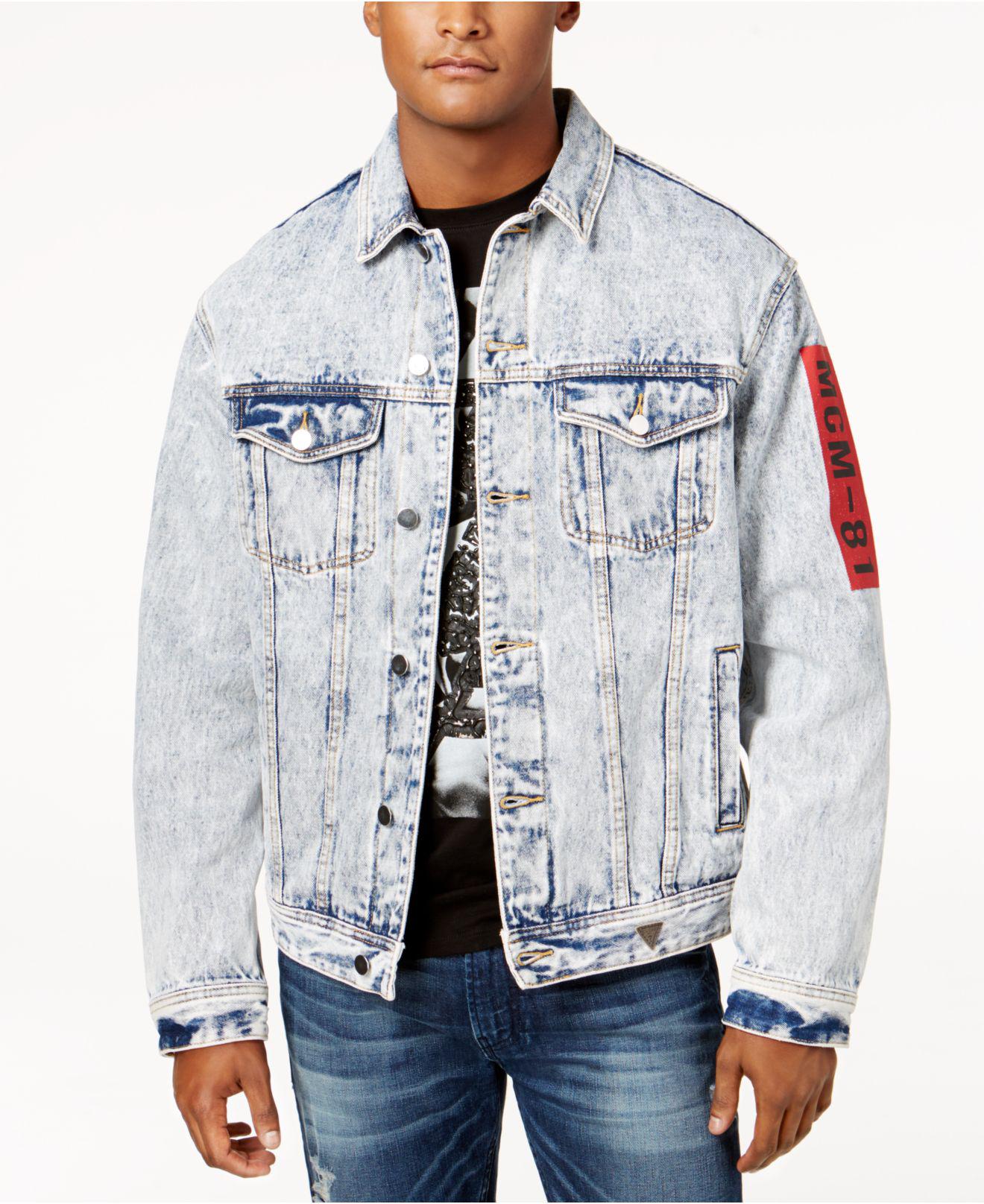 guess denim jacket mens