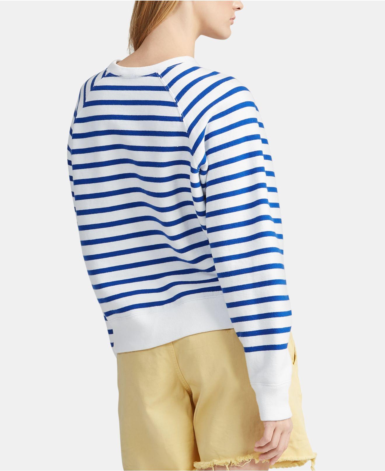 polo bear striped fleece shirt