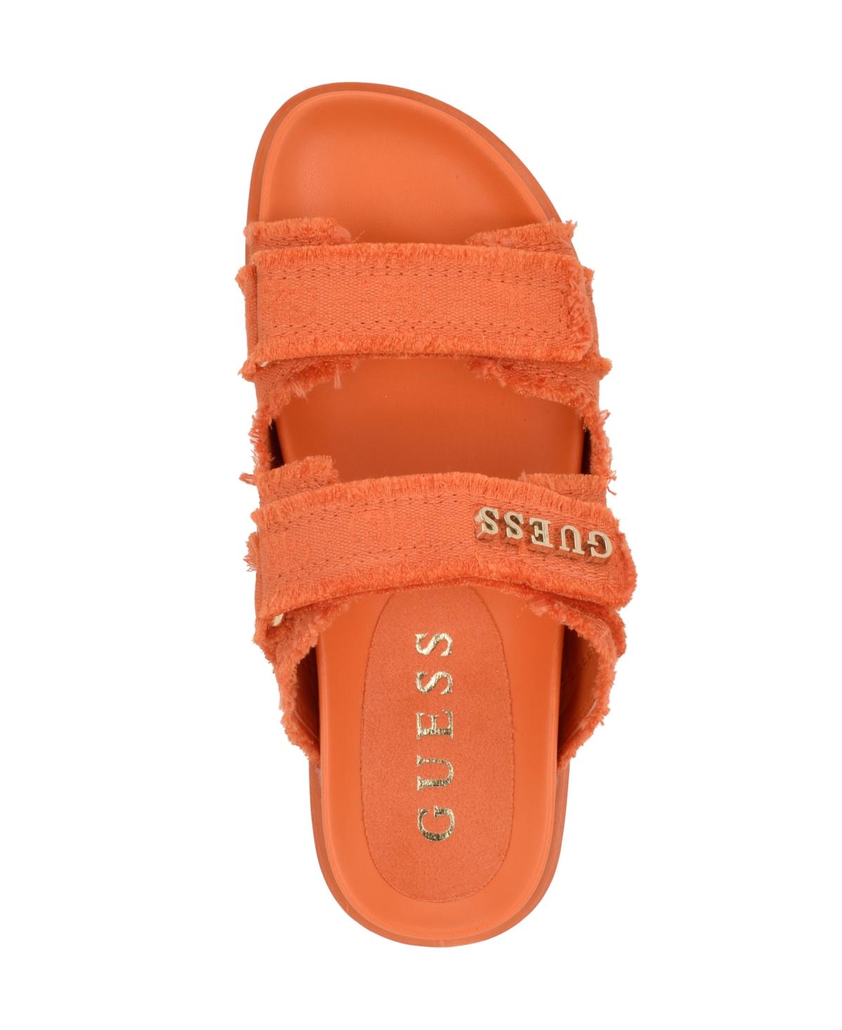 【国内発送】GUESS*Fabulon Two Strap Sporty Footbed Sandals Guess Fabulon Two Strap Sporty Footbed Sandals in Orange | Lyst