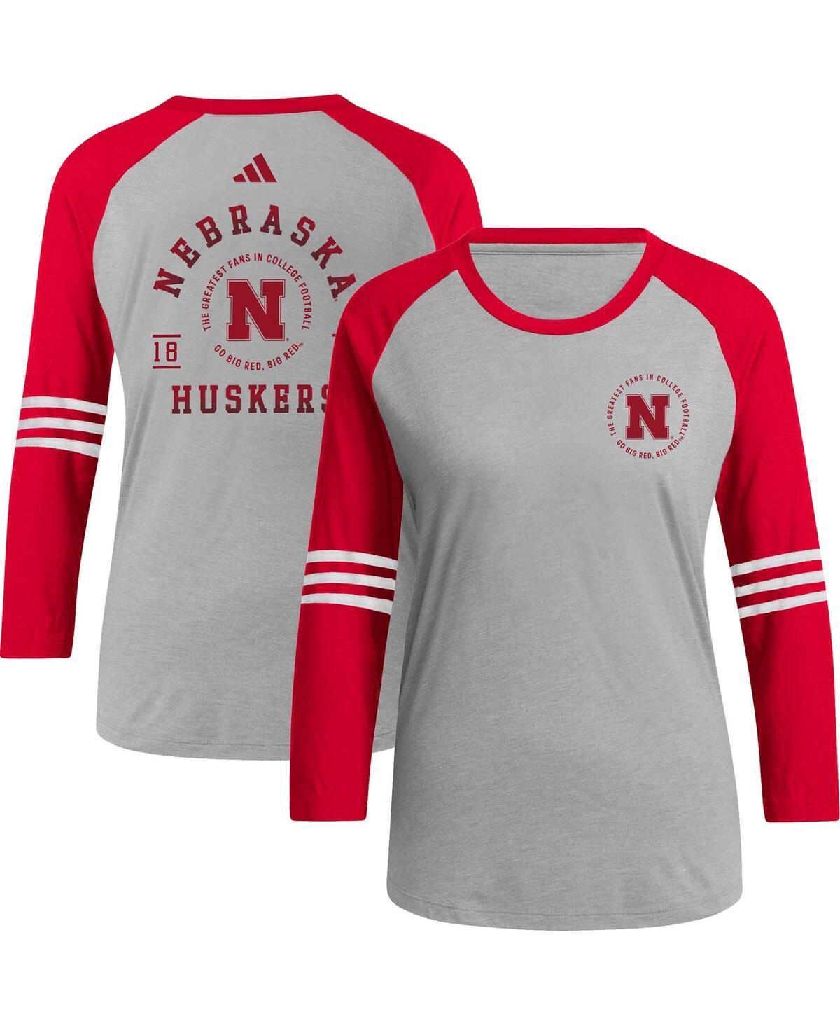 adidas Nebraska Huskers Baseball Raglan 3/4-sleeve T-shirt in Red | Lyst