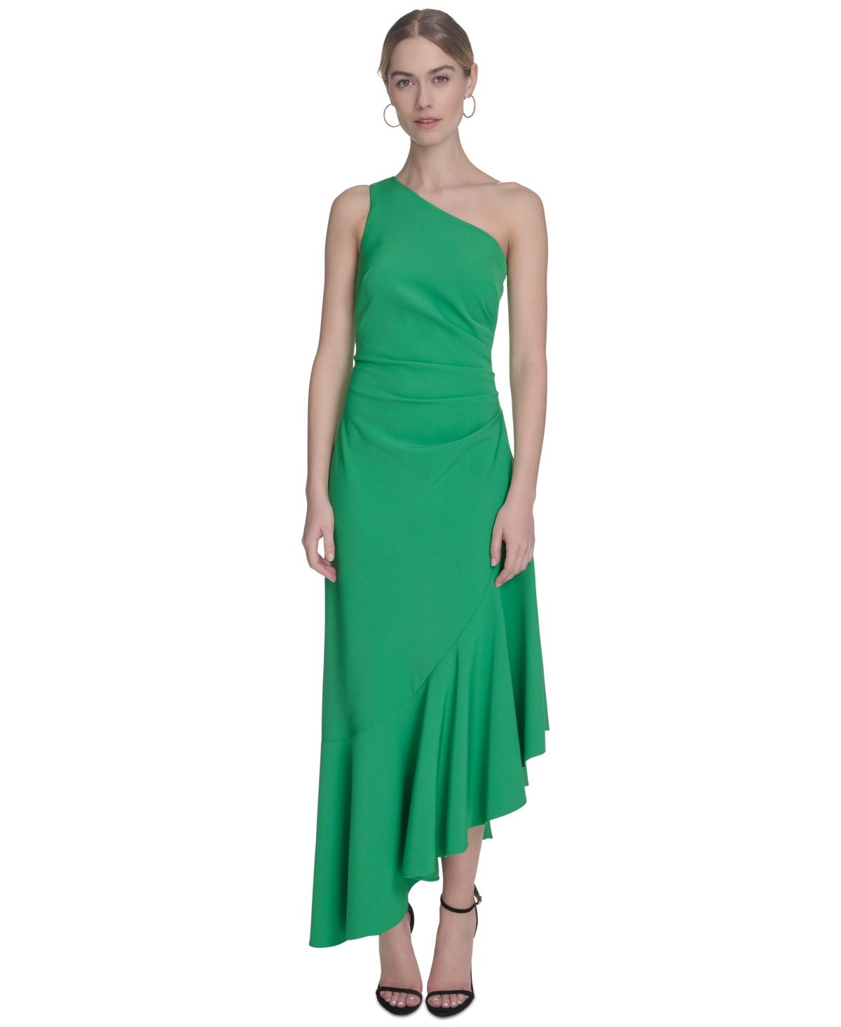 Eliza J Asymmetrical One-shoulder Dress in Green Lyst