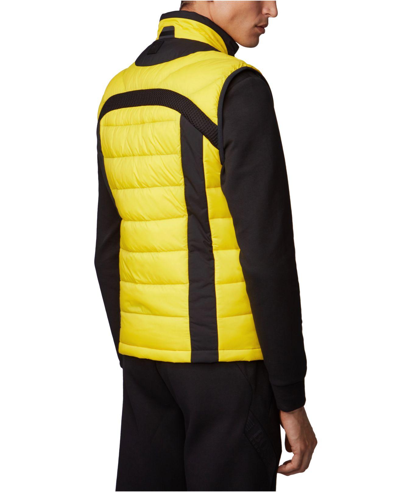 BOSS by HUGO BOSS Synthetic Link2 Quilted Gilet With Reflective Details in  Yellow for Men - Lyst