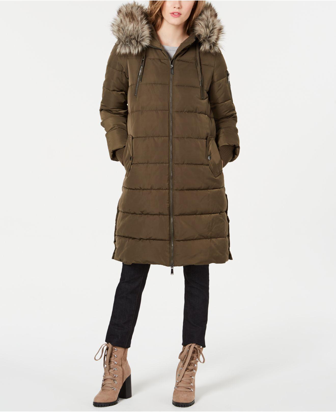 BCBGeneration Faux-fur Hooded Puffer Coat - Lyst