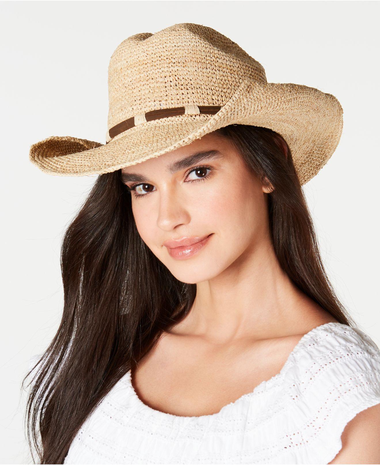 Frye Raffia Dean Cowboy Hat in Sand 
