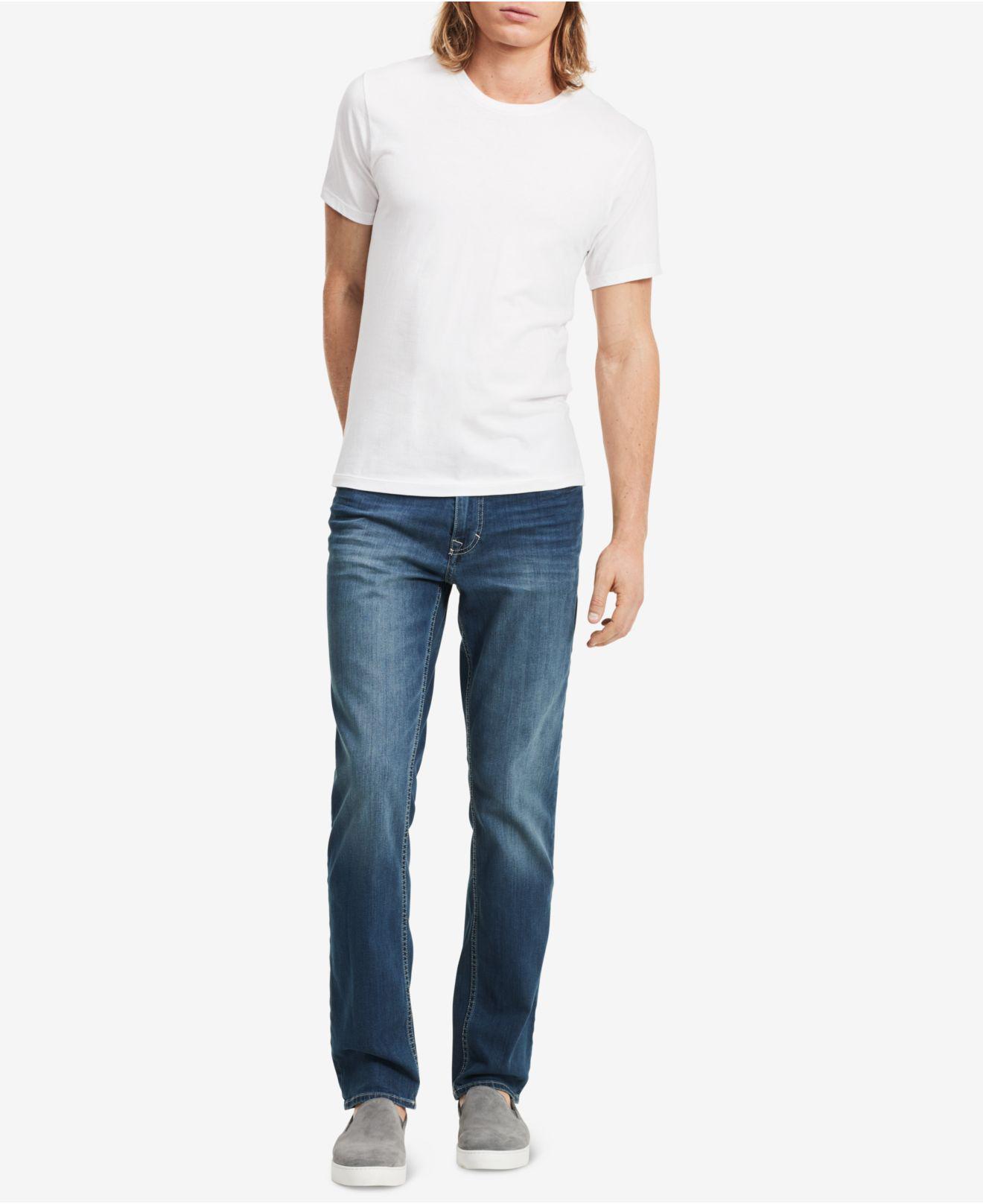 Lyst - Calvin Klein Slim-straight Fit Jeans in Blue for Men