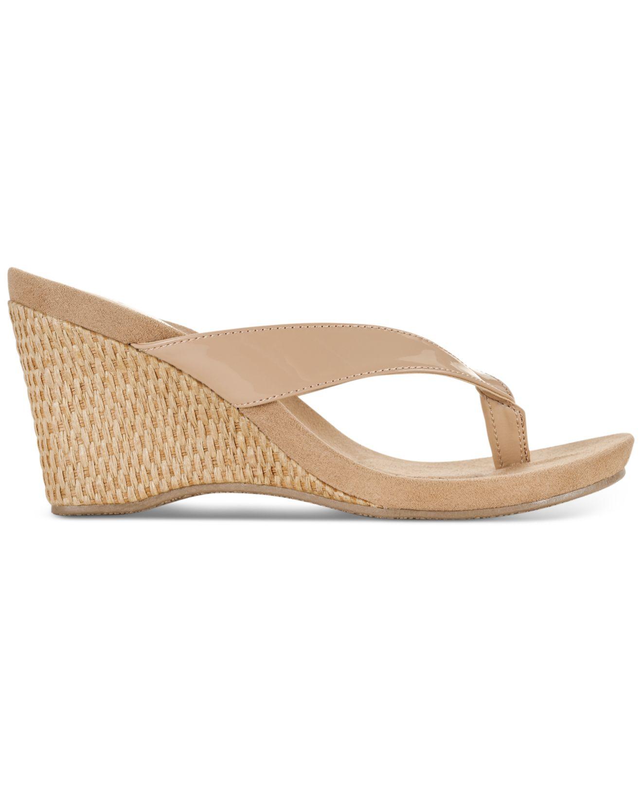 Style & Co. Chicklet Wedge Sandals in Natural