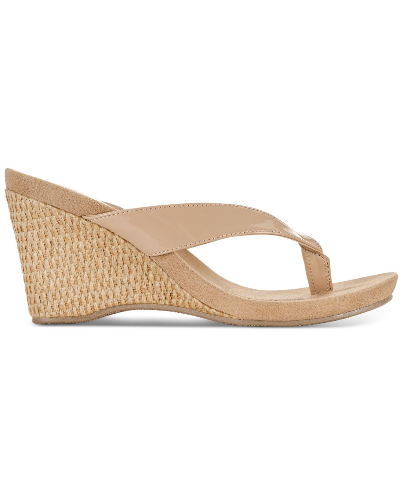nude wedges macys