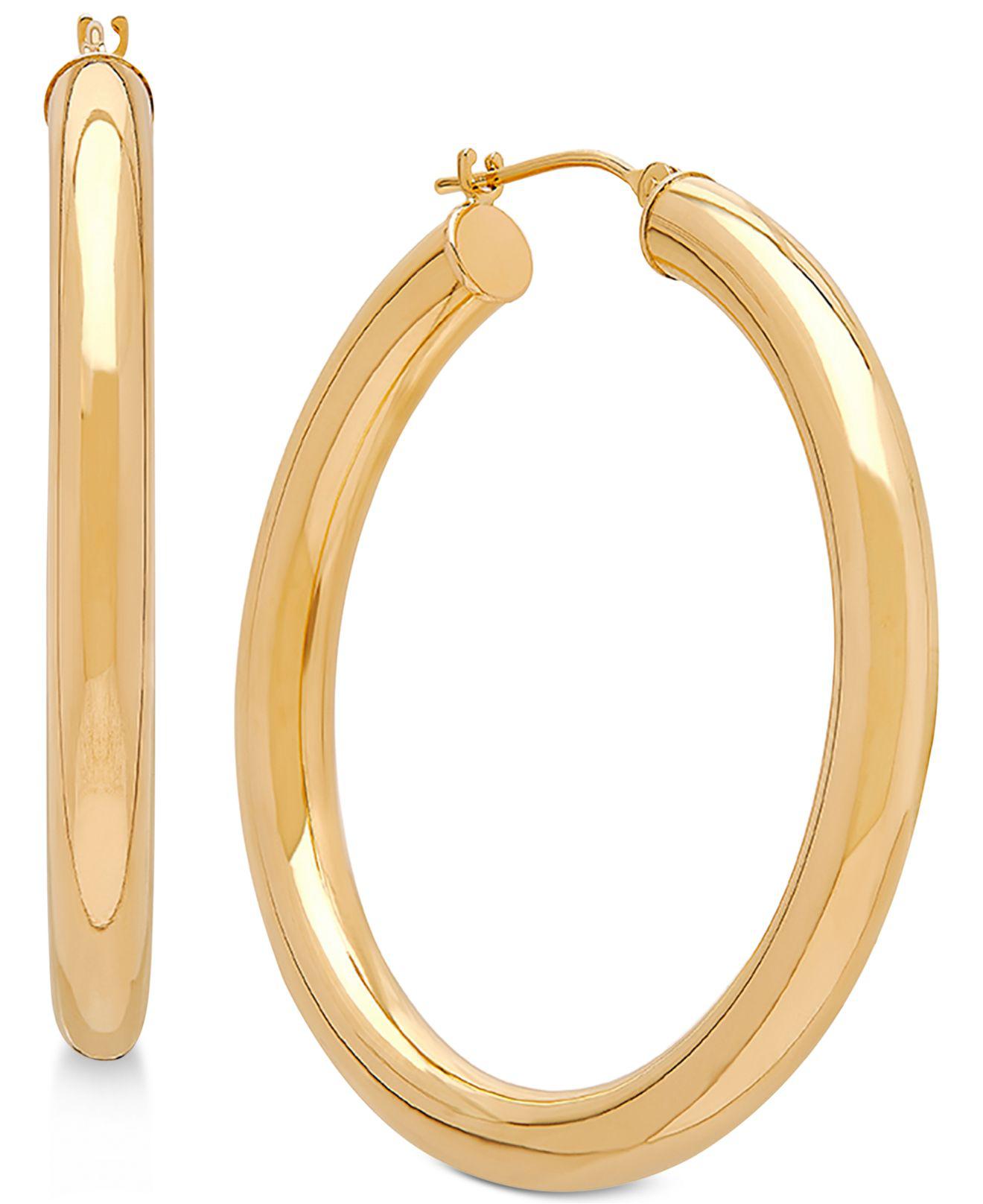 Macy's Polished Hoop Earrings In 14k Gold in Yellow Gold (Metallic ...