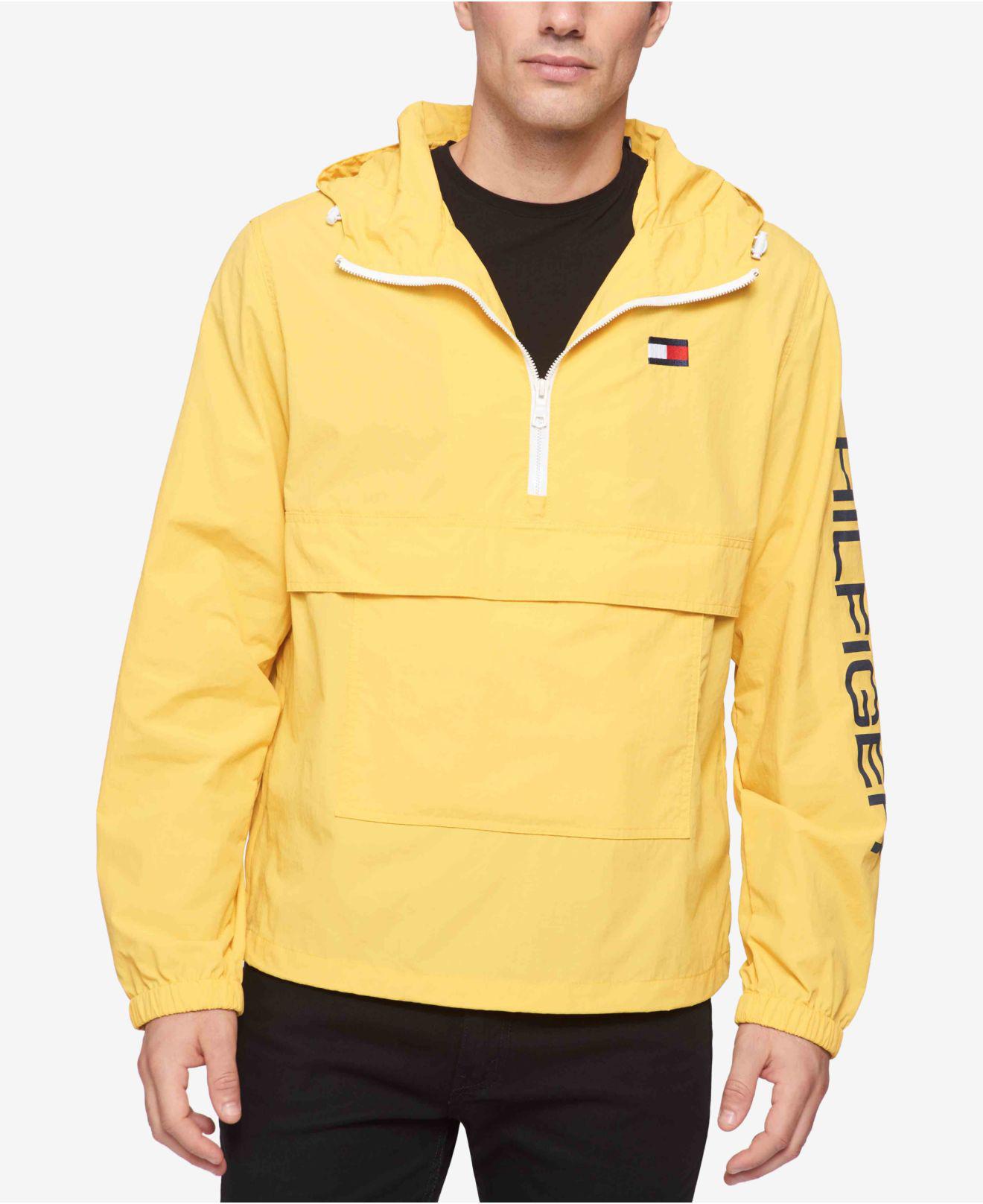 Tommy Hilfiger Synthetic Hooded Half-zip Jacket in Yellow ...