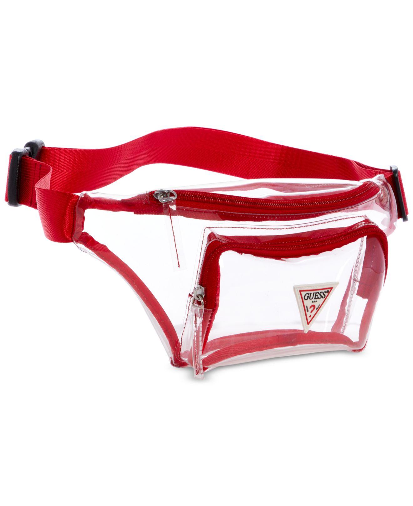 guess clear fanny pack