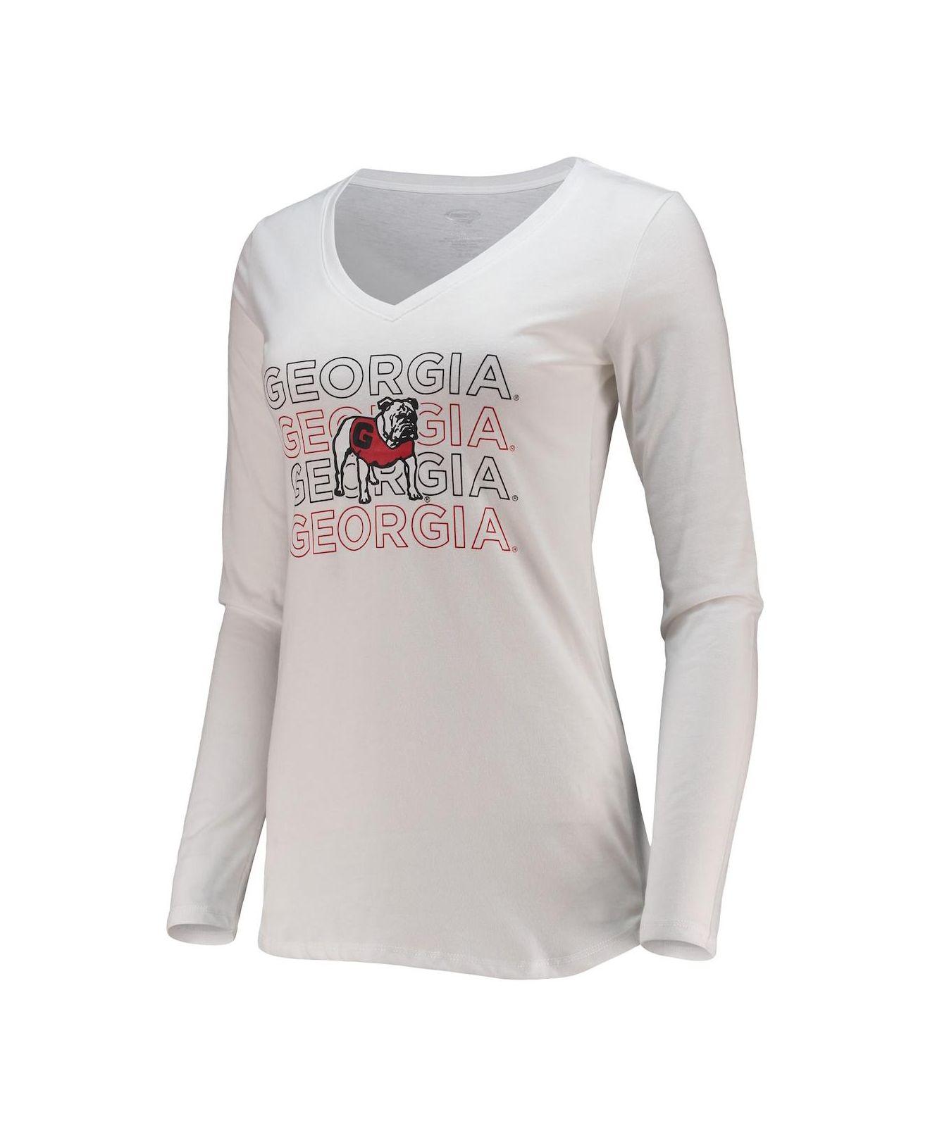 Women's Concepts Sport White/Red Washington Nationals Flagship Long Sleeve  V-Neck T-Shirt & Pants Sleep Set