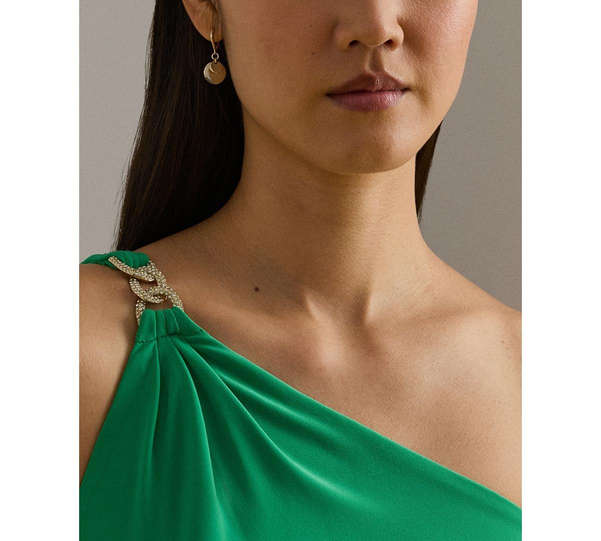 ralph lauren green one shoulder dress Ralph Lauren Velvet One-Shoulder Mini Dress In Green - 10% Off