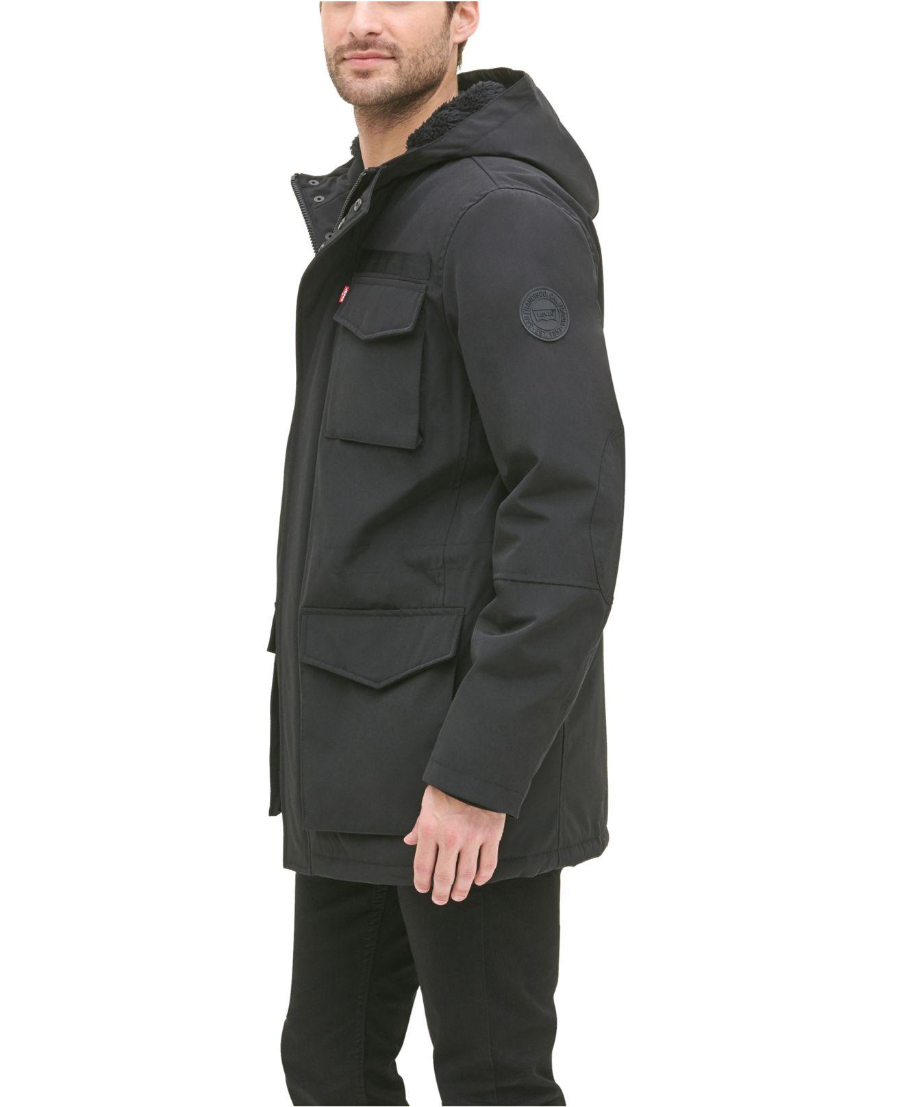 levi's men's arctic cloth sherpa lined field parka jacket