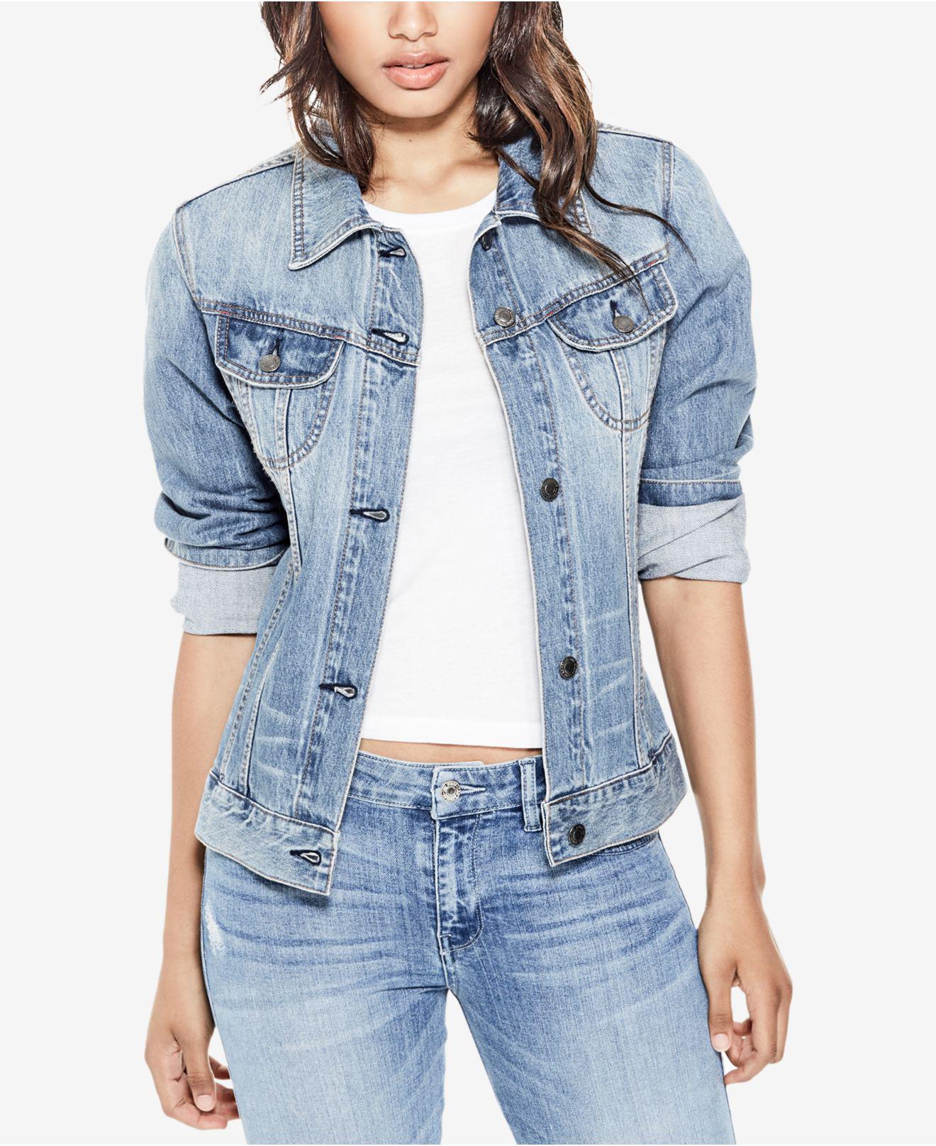 guess faux fur denim jacket