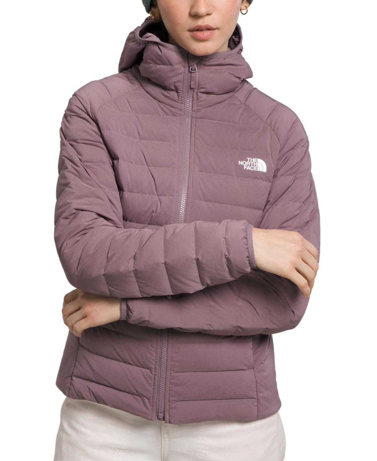 The North Face Belleview Stretch Down Hooded Coat in Purple | Lyst