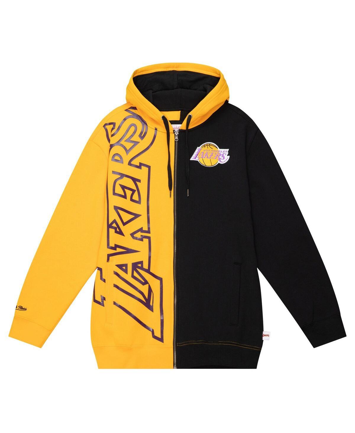 Mitchell Ness Gold black Los Angeles Lakers Color Block 2.0 Fleece Full zip Hoodie in Yellow for Men Lyst