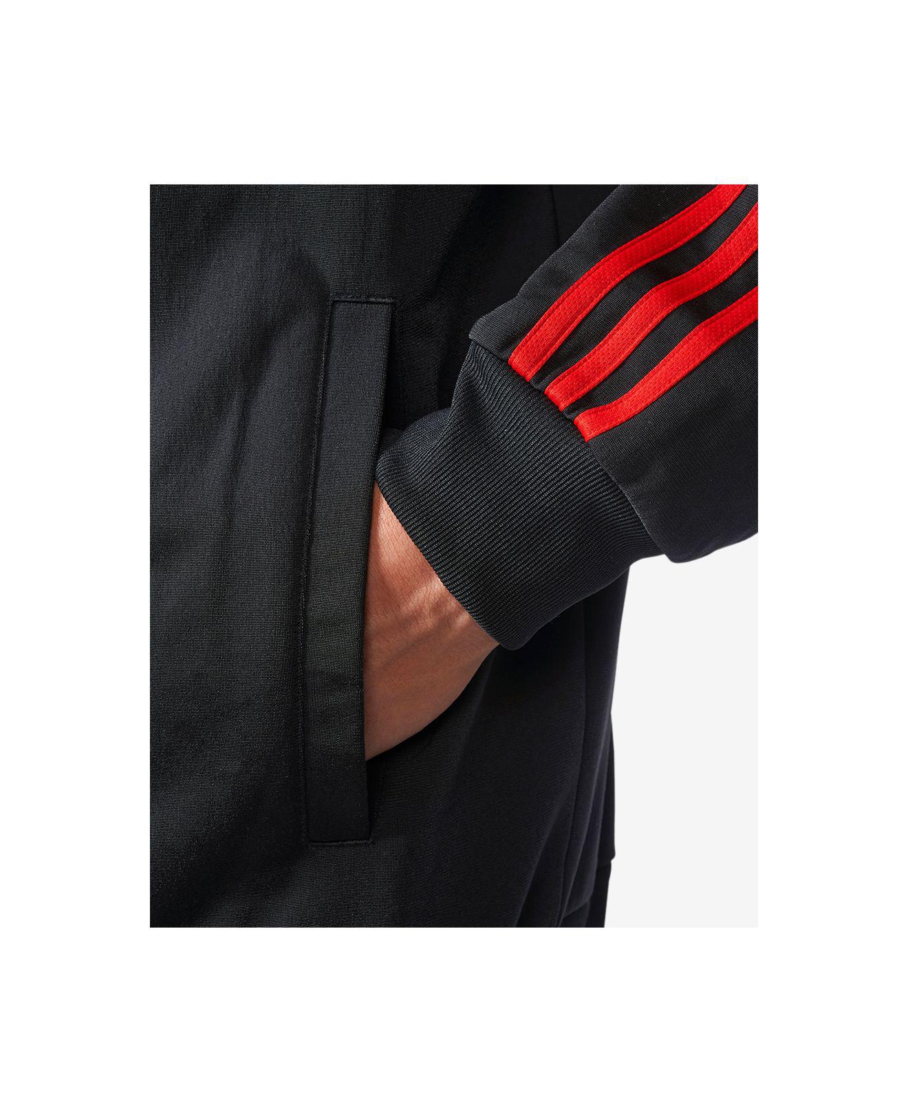 mens black and red adidas jacket