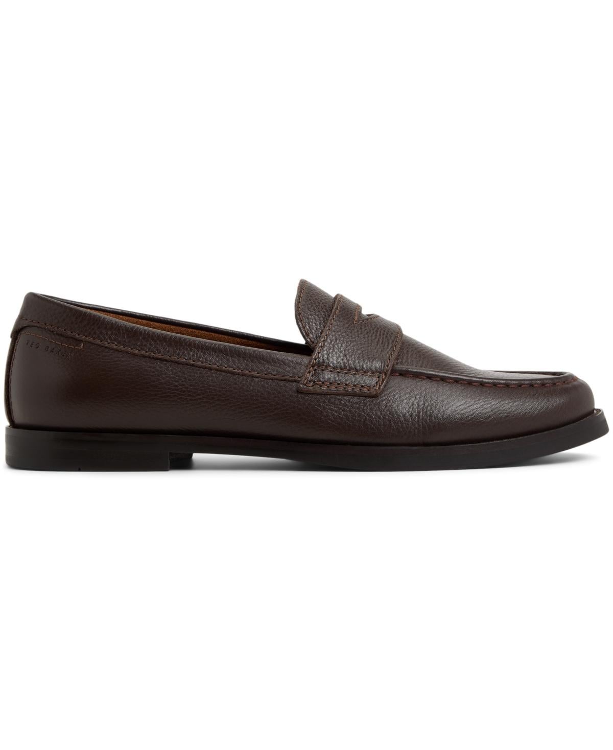 Mocasines De Piel Para Hombre Ted Baker - Parliament Penny, Azul Marino, Suela De Goma Flexible