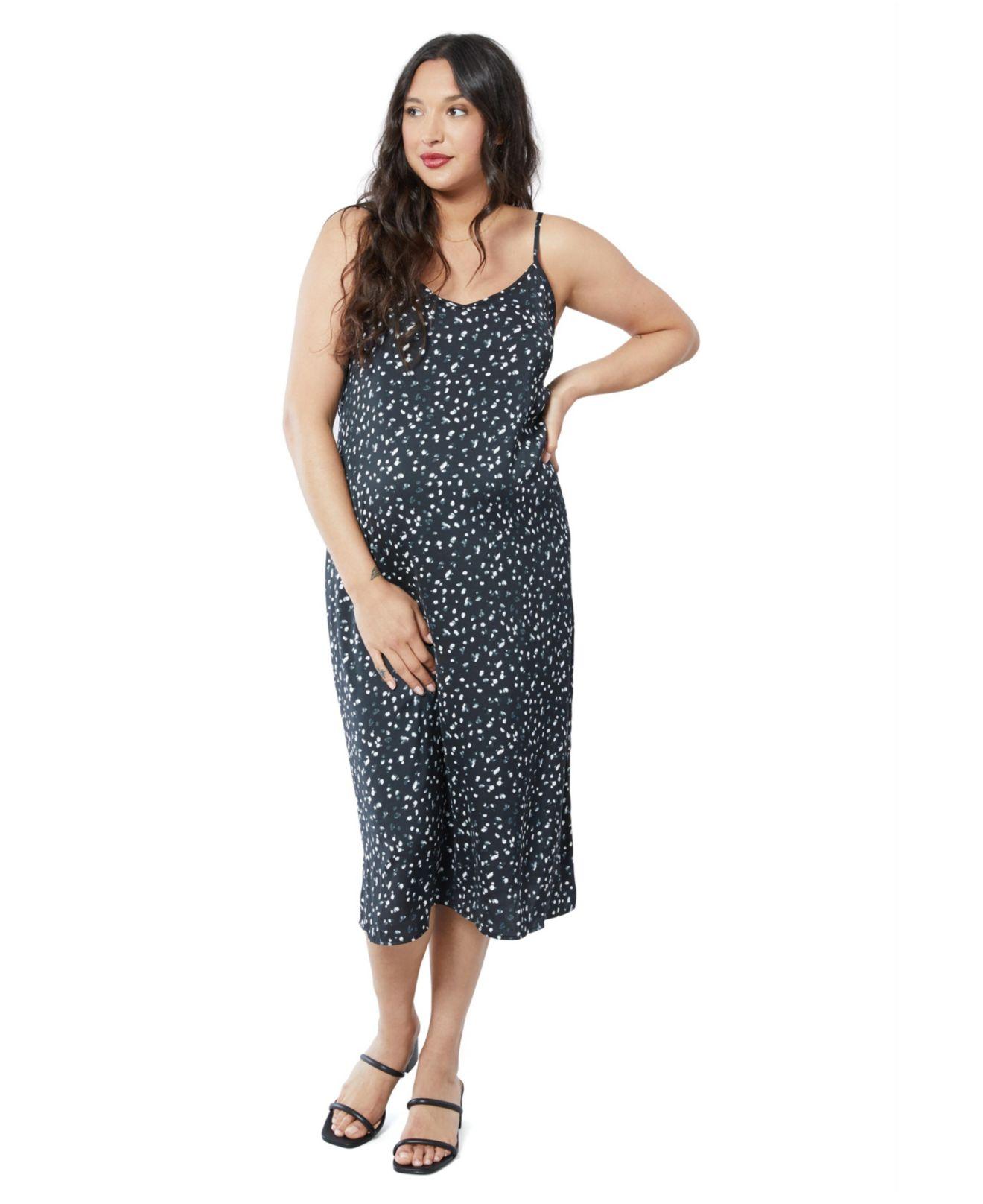 Ingrid & Isabel Maternity Satin Slip Dress in Blue Lyst