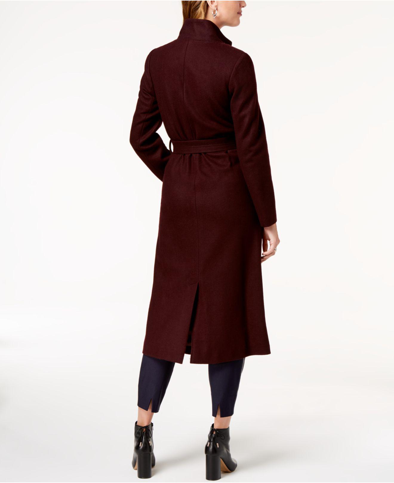 kenneth cole maxi wrap coat