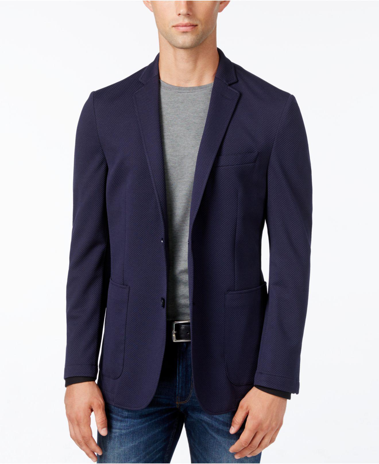 Lyst Vince Camuto Navy Mesh Air Slimfit Blazer in Blue for Men